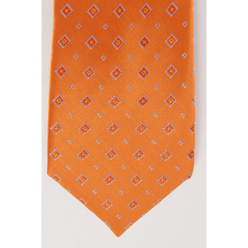 Avantgard Oranžová kravata s kosočtverci