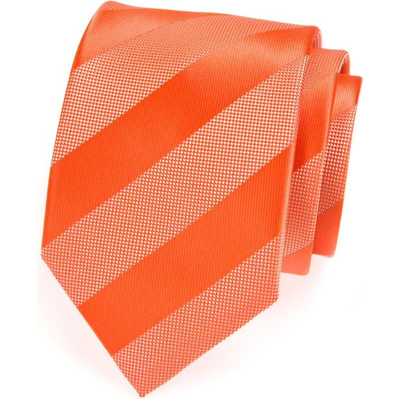 Avantgard Oranžová kravata s širokými pruhy