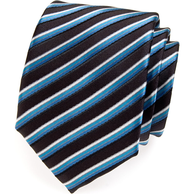 Avantgard Černá pruhovaná kravata