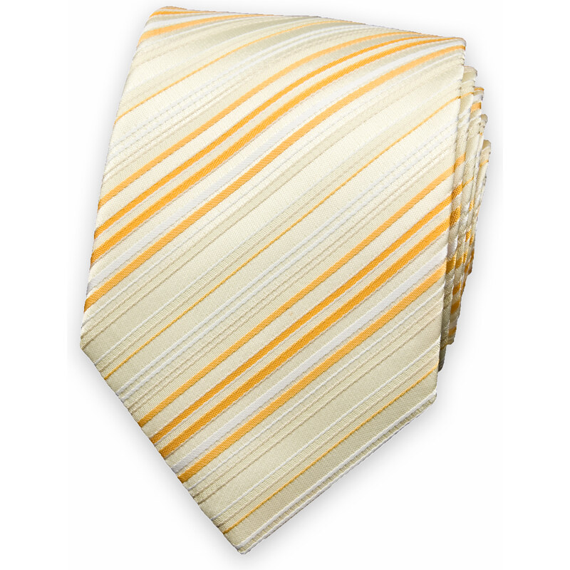 Avantgard Velmi světle žlutá kravata s proužky