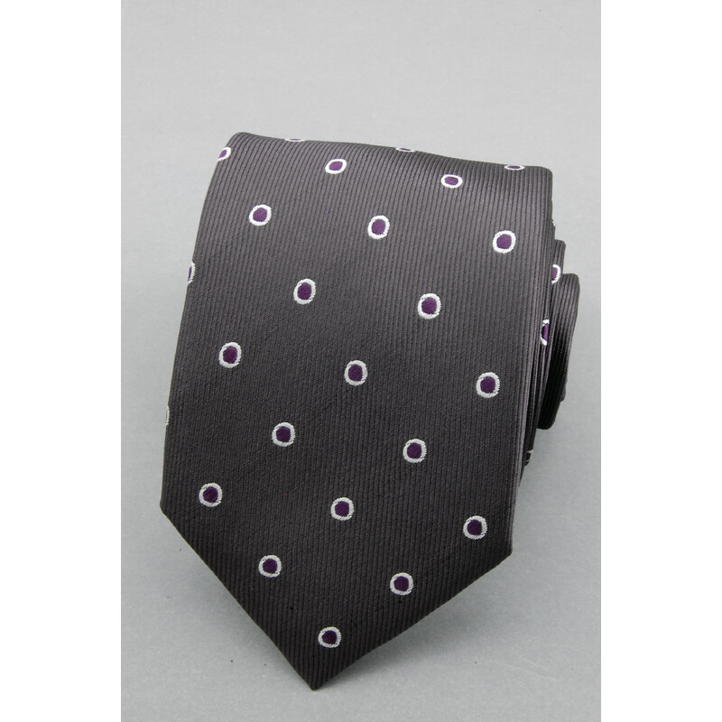 Avantgard Tmavě šedá kravata s kroužky