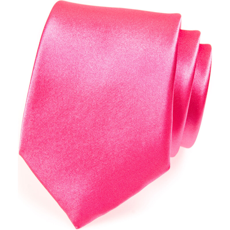 Avantgard Středně růžová jednobarevná lesklá kravata