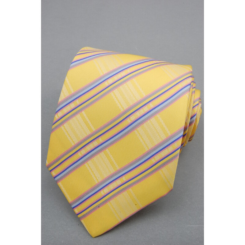 Avantgard Žlutá kravata s tenkými proužky