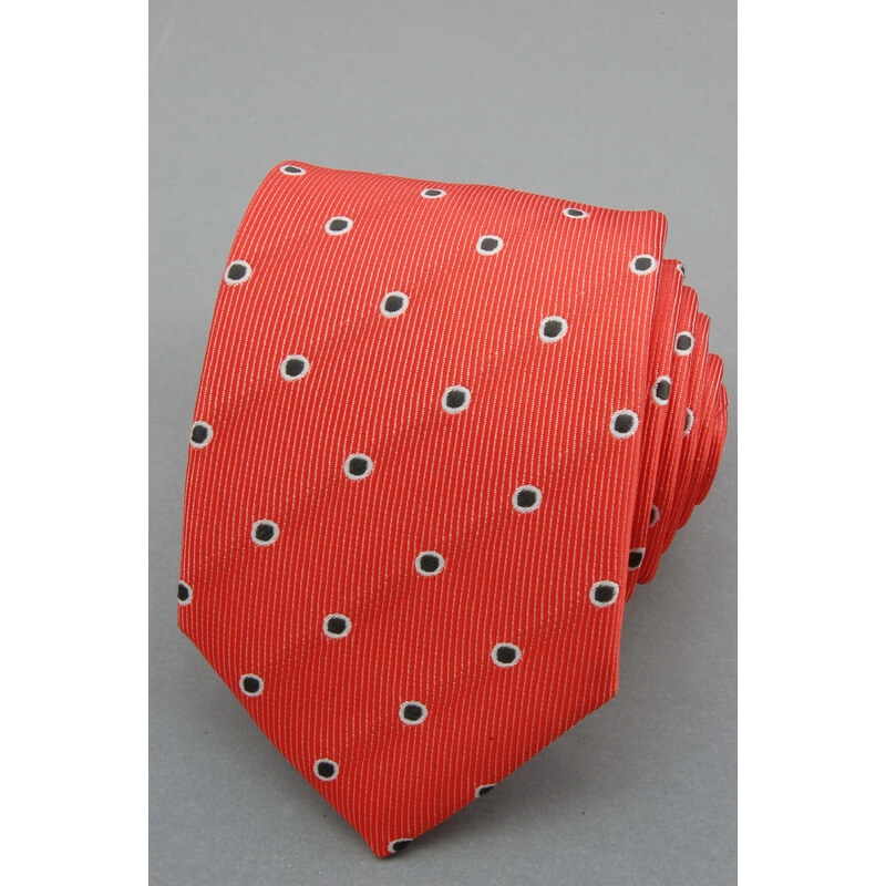 Avantgard Tmavě oranžová kravata s tečkami