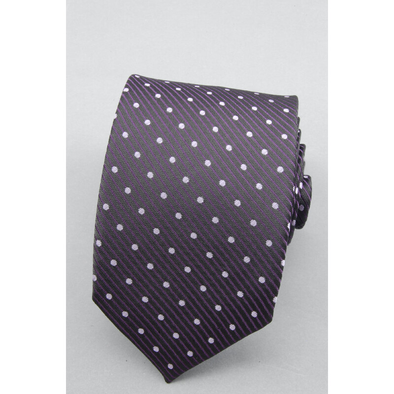 Avantgard Velmi tmavě fialová kravata s tečkami