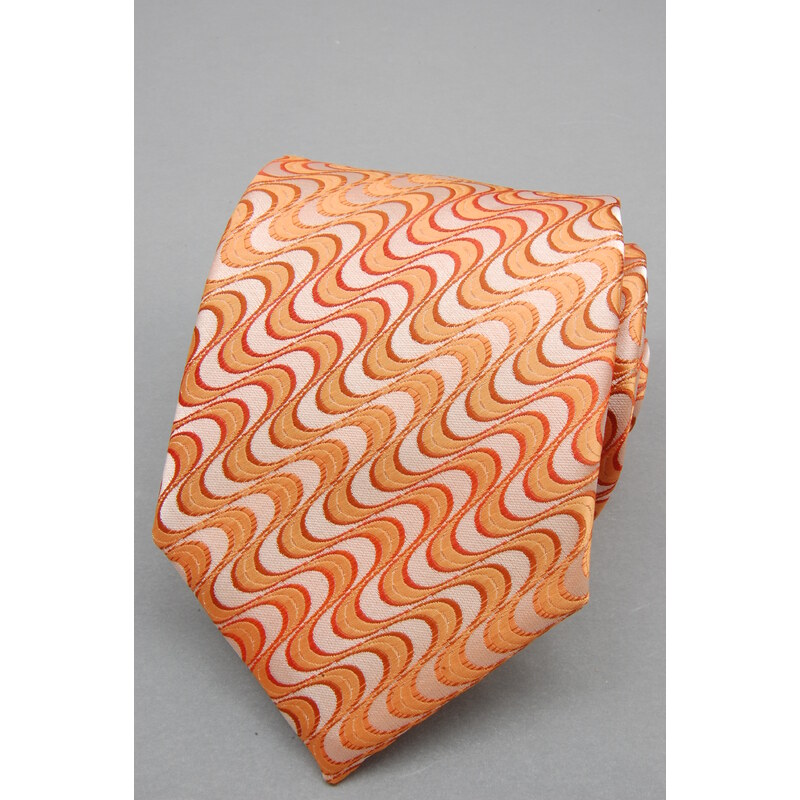 Avantgard Oranžová kravata s vlnkama