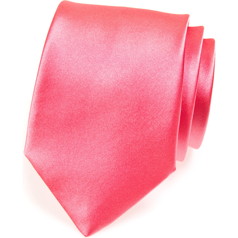 Avantgard Korálová jednobarevná lesklá kravata