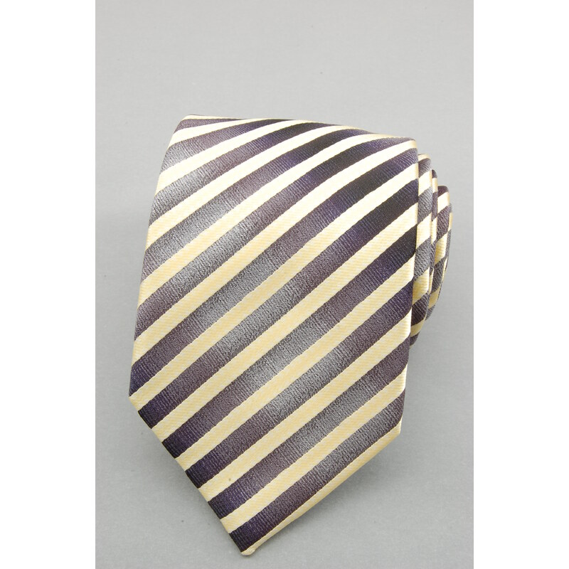 Avantgard Žlutá proužkovaná luxusní kravata