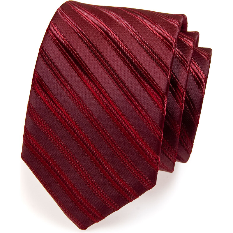 Avantgard Bordó proužkovaná luxusní kravata _