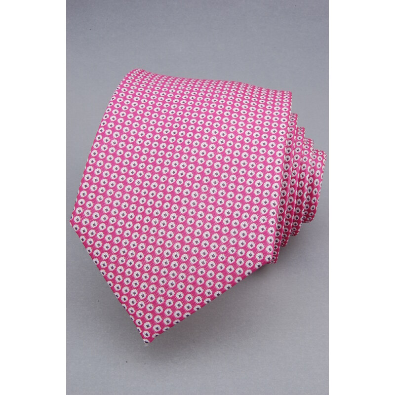 Avantgard Růžová luxusní kravata s tečkami _