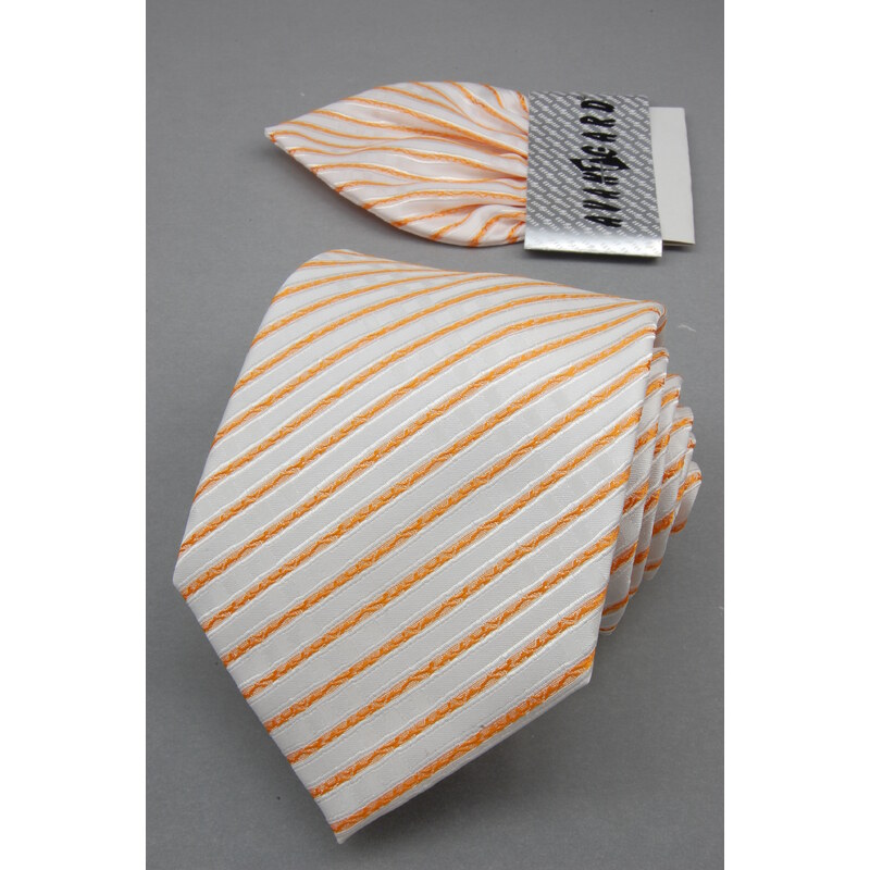 Avantgard Velmi světle oranžová kravata s proužky
