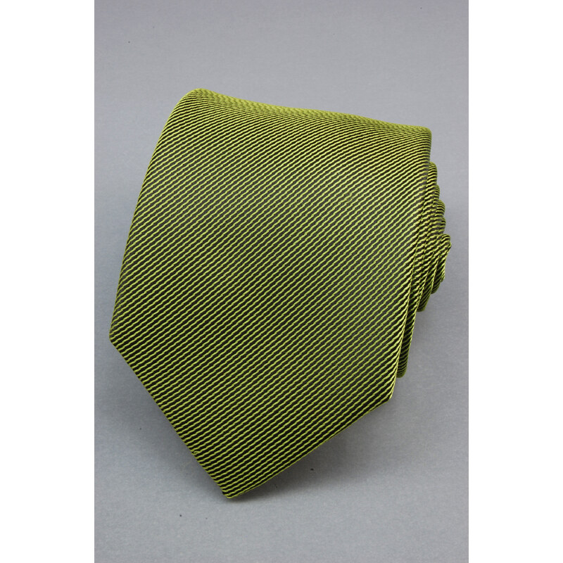 Avantgard Zelená luxusní kravata se šikmými velmi jemnými proužky _