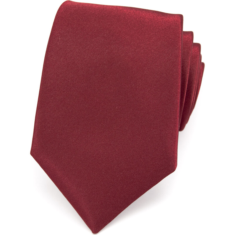 Avantgard Bordó jednobarevná jemně lesklá luxusní kravata