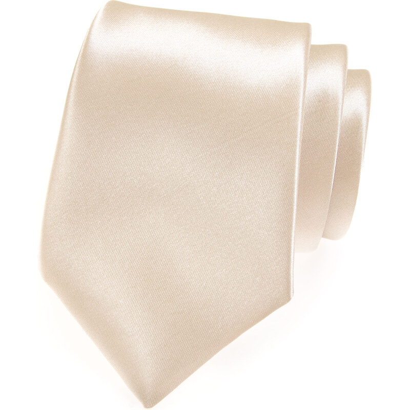 Avantgard Ivory jemně lesklá jednobarevná luxusní kravata