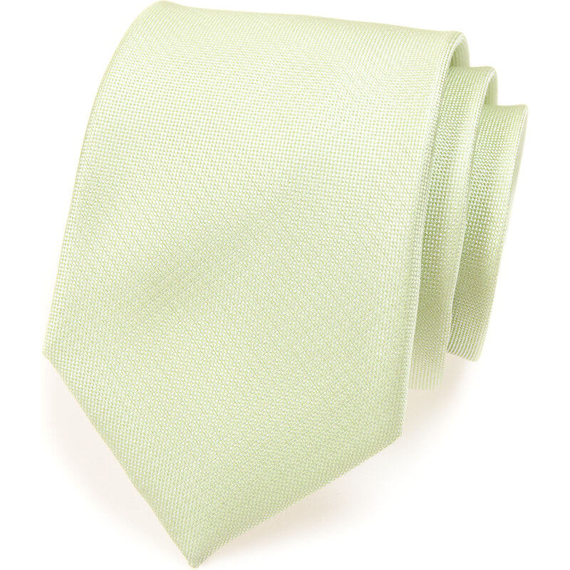 Avantgard Velmi světle zelená kravata s nenápadnými pruhy