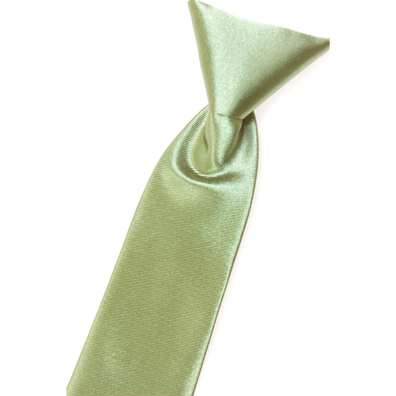 Avantgard Světle zelená chlapecká jednobarevná lesklá kravata _