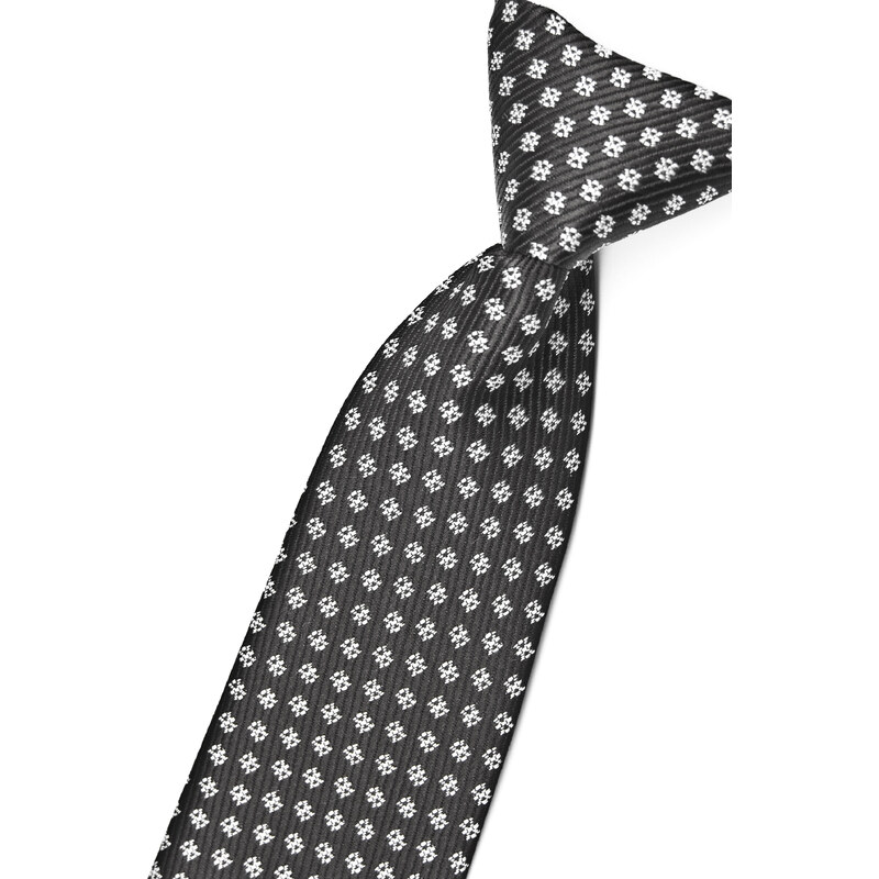 Avantgard Černá chlapecká kravata s bílým vzorem_