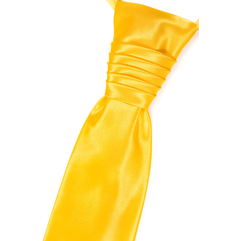 Avantgard Zářivě žlutá jednobarevná pánská regata + kapesníček do saka