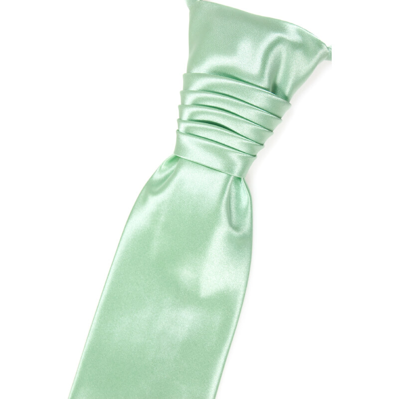 Avantgard Velmi světle zelená jemně lesklá jednobarevná pánská regata + kapesníček do saka