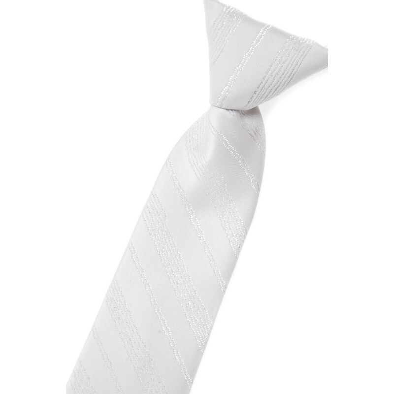 Avantgard Bílá chlapecká jemně proužkovaná kravata