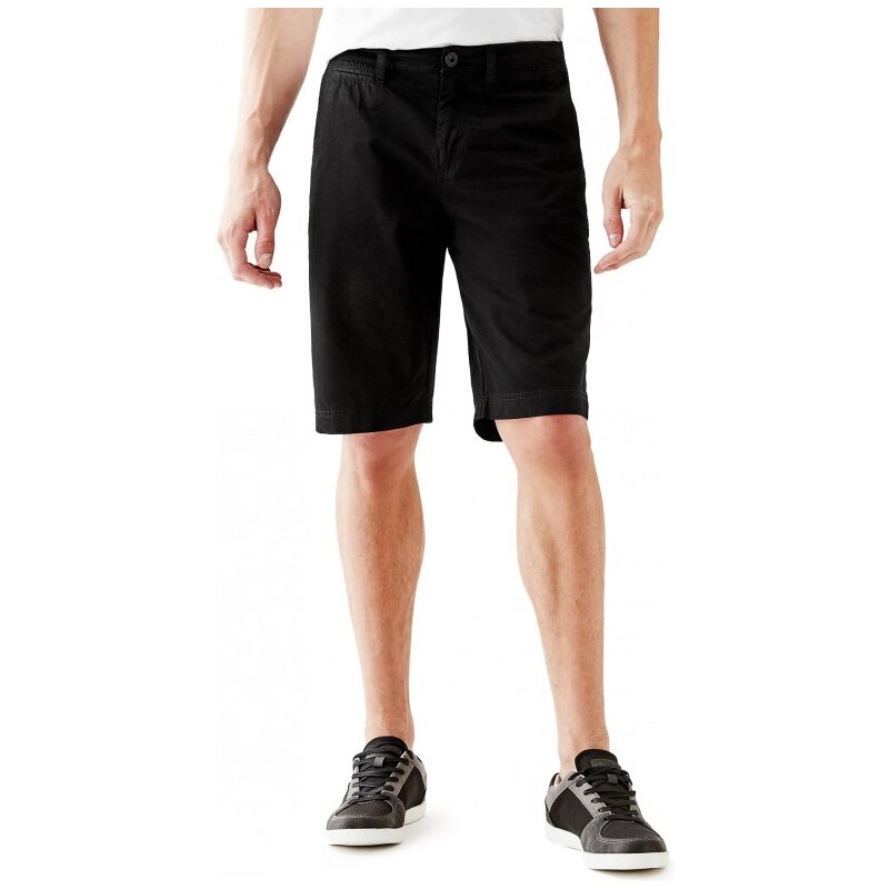 GUESS GUESS Iconic Twill Classic-Fit Shorts - jet black