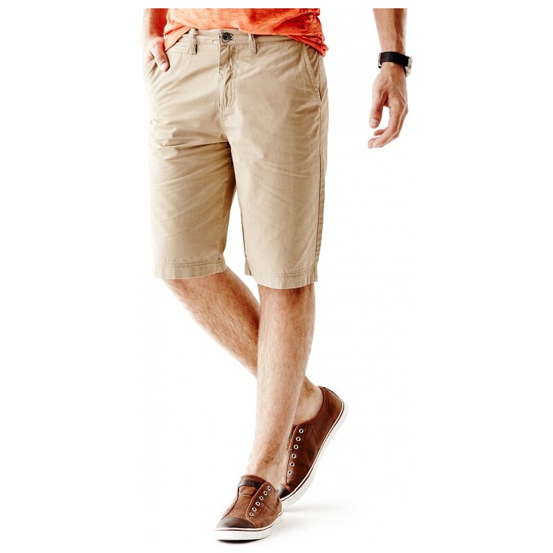 GUESS GUESS Iconic Twill Classic-Fit Shorts - concord brown