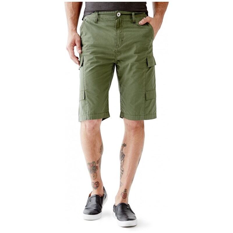 GUESS Poplin Cargo Shorts - maple green