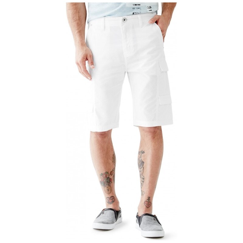 GUESS GUESS Poplin Cargo Shorts - optic white