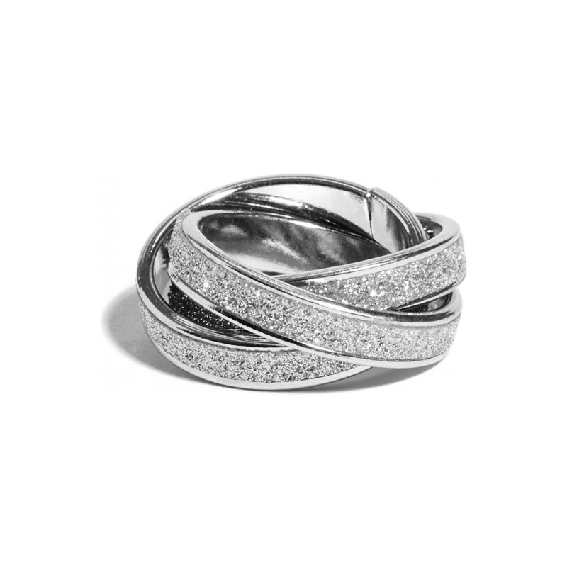 GUESS GUESS Silver-Tone Intertwined Glitter Ring - silver