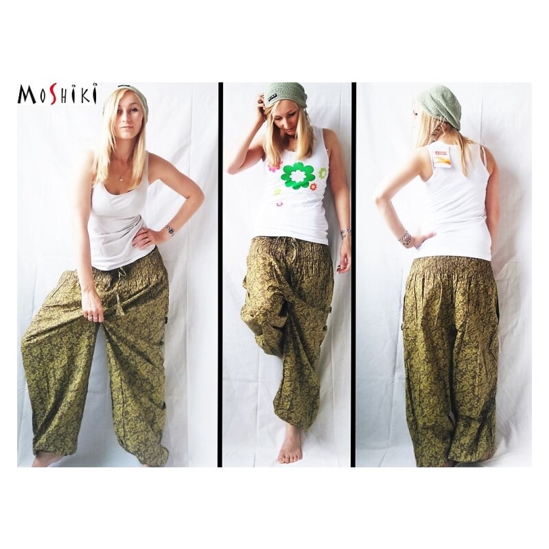 Kalhoty Moshiki Sarita, zelená