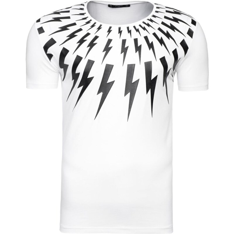 Výrazné bílé pánské tričko Athletic 9042