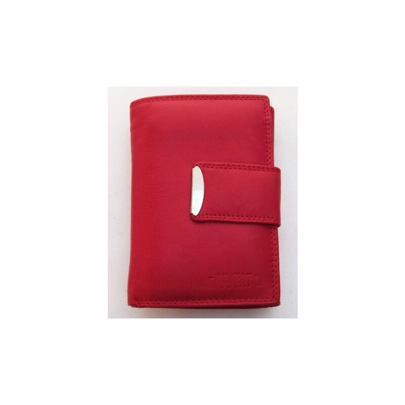 Prostorná kožená peněženka Roberto, Barva Červená cr01