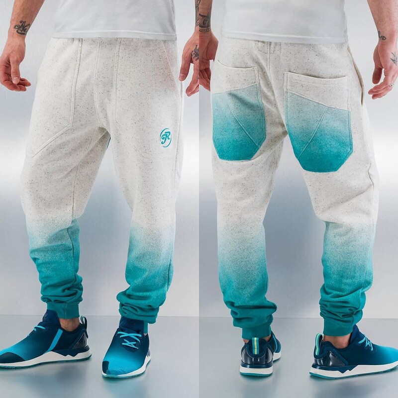 Just Rhyse Speckle Sweat Pants White/Turquoise