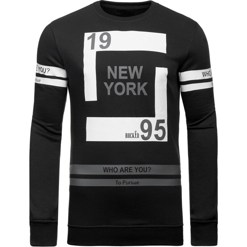 Černá stylová pánská mikina New York Y01