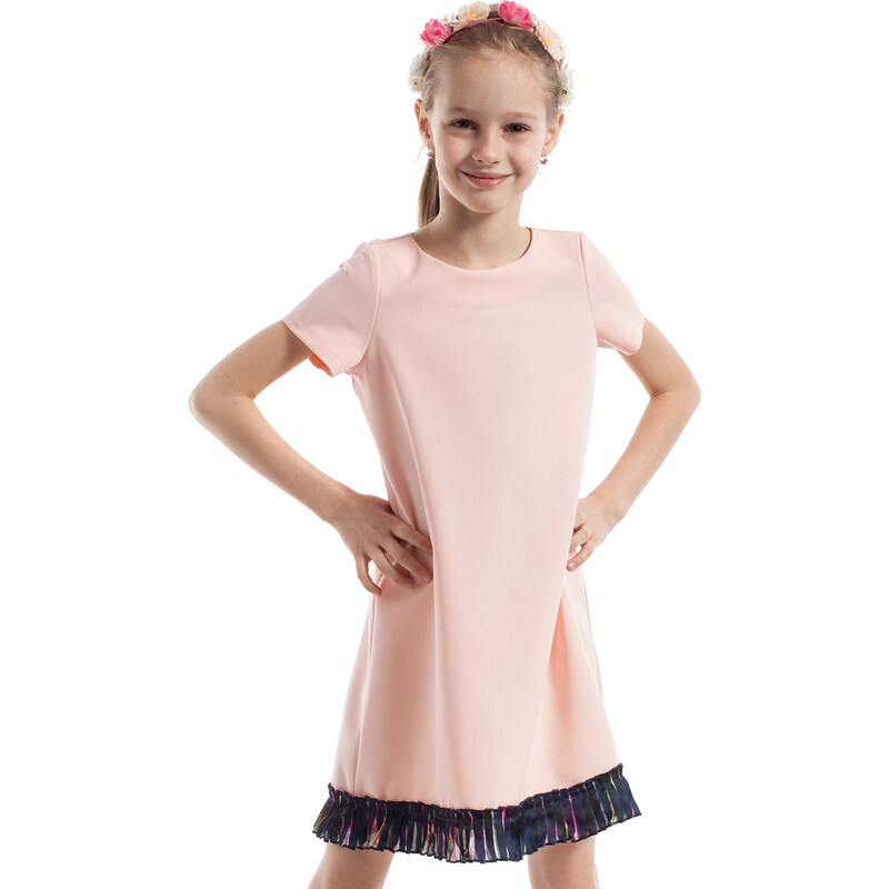 KIDIN Dětské světle růžové šaty KI033