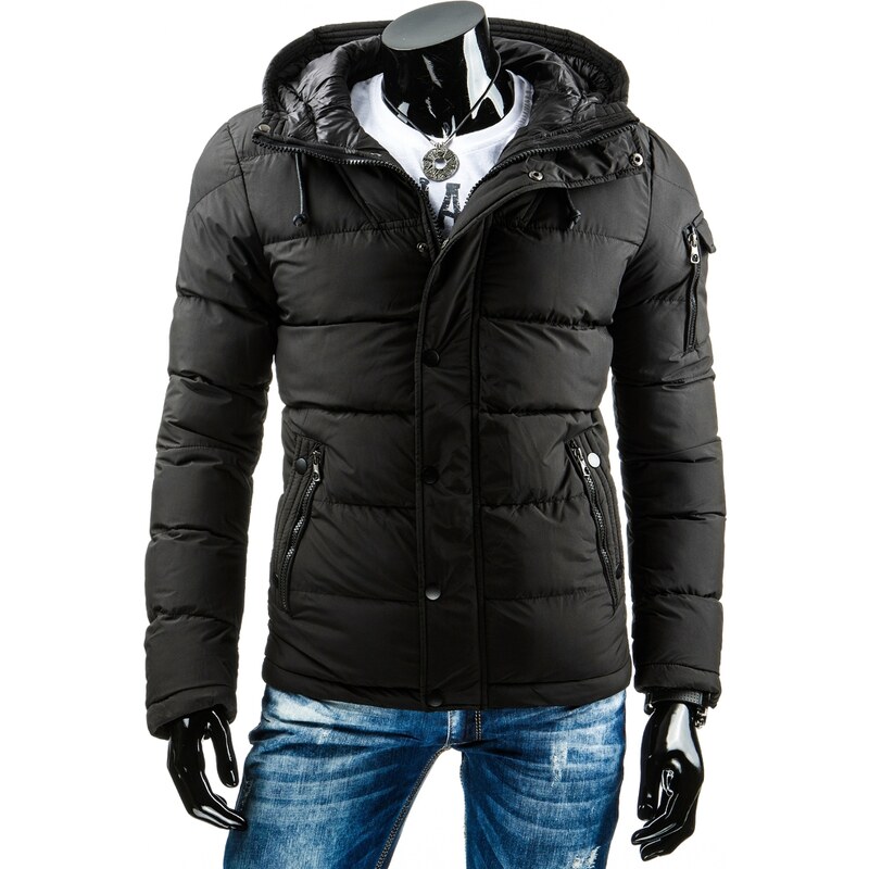 Coolbuddy Zimní pánská černá bunda s kapucí 6750 Velikost: S
