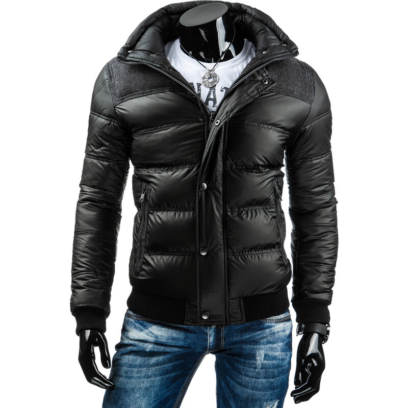 Coolbuddy Černá pánská zimní bunda s odepínací kapucí 6795 Velikost: 3XL