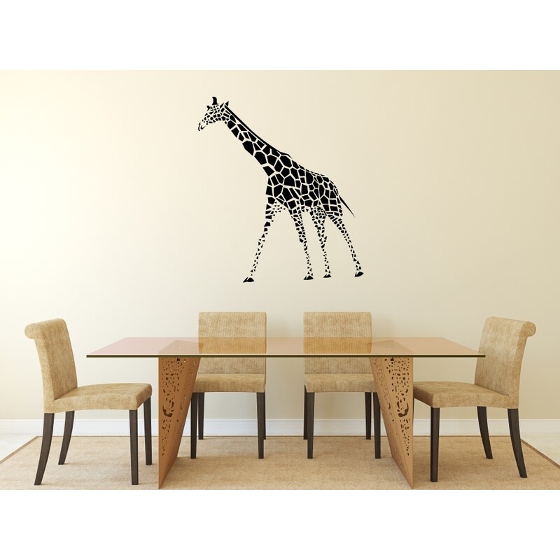 RAWE.CZ - Retro žirafa - Samolepka na zeď - 50x45cm