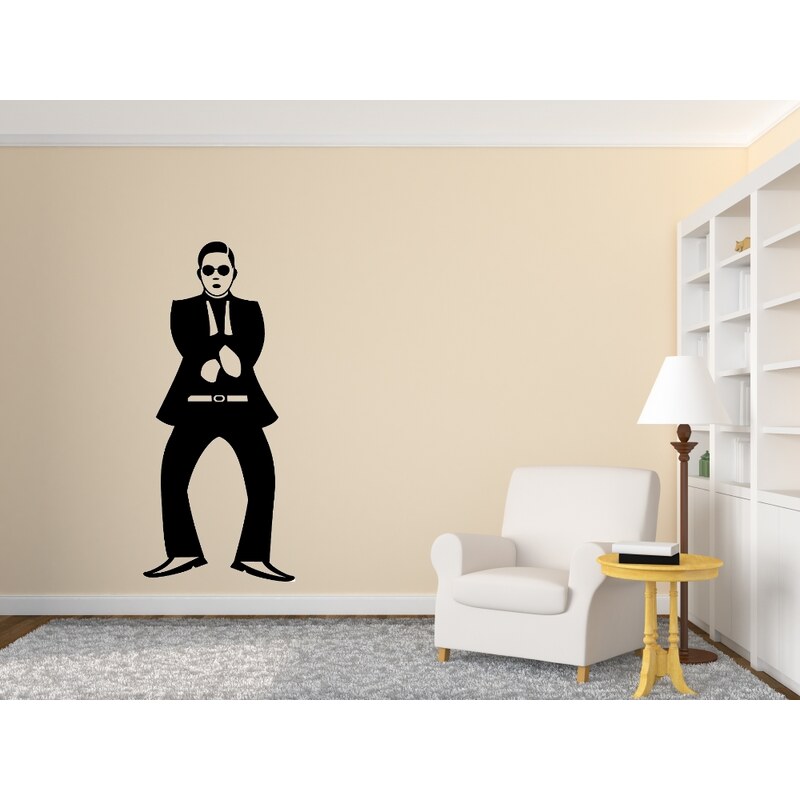 RAWE.CZ - PSY - Gangnam style - Samolepka na zeď - 50x23cm
