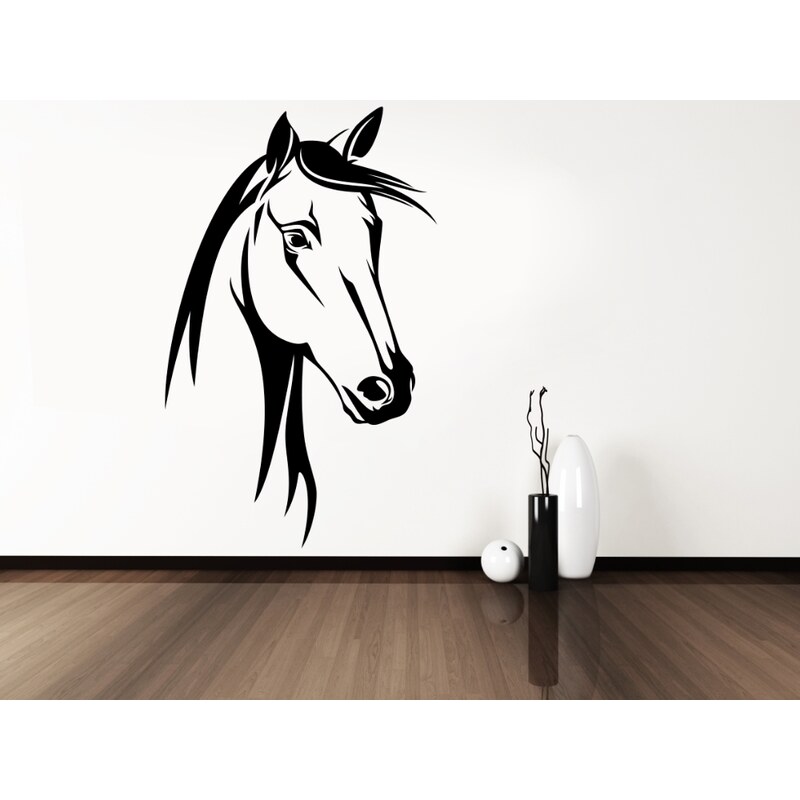 RAWE.CZ - Kůň a jeho tvář - Samolepka na zeď - 100x62cm