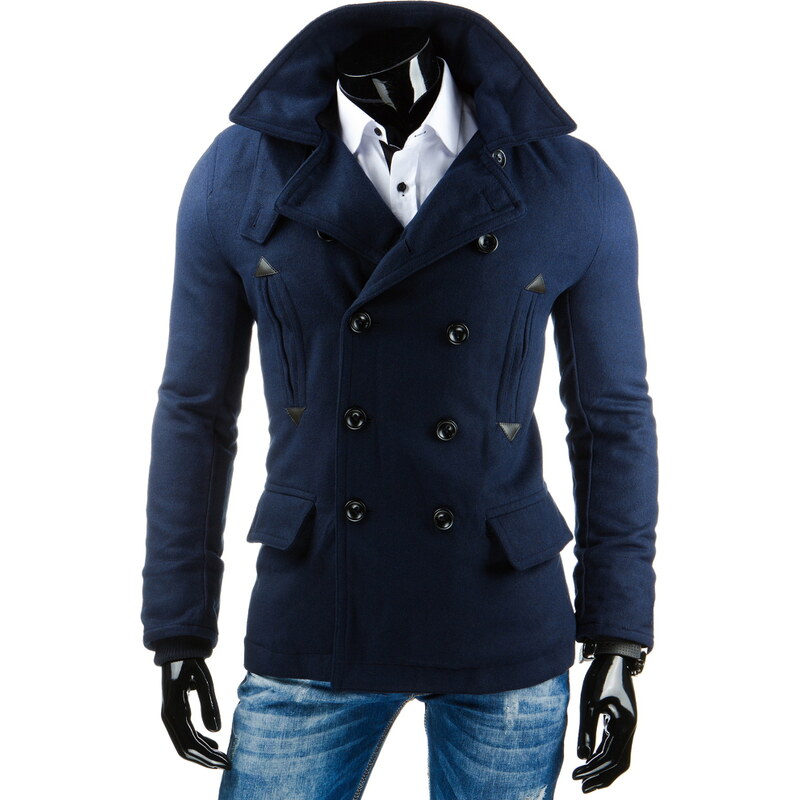 Coolbuddy Tmavě modrý dvouřadý kabát Kerb 7361 Velikost: 3XL
