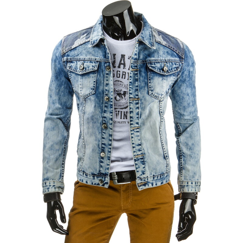 Coolbuddy Pánská džínová bunda s odřeným efektem 7862