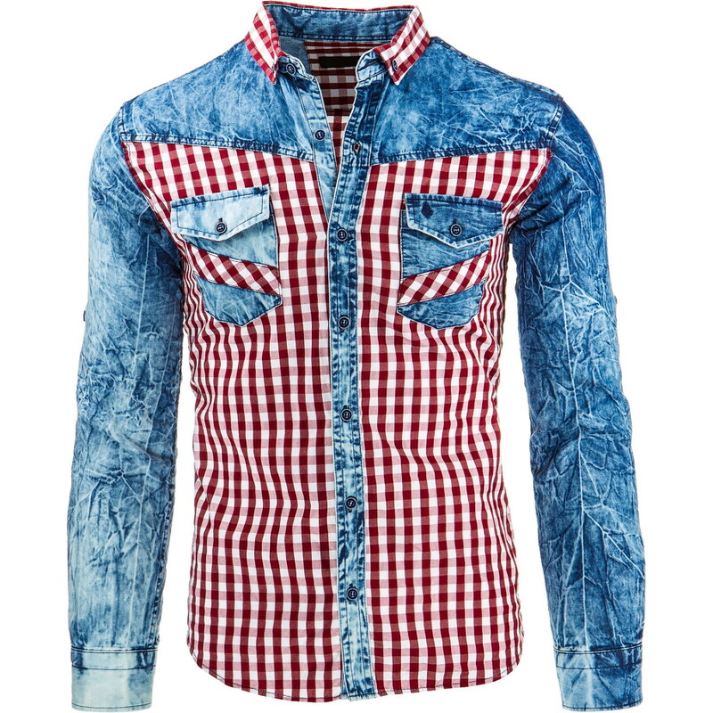 Coolbuddy Džínová košile s dlouhým rukávem a kostkovaným vzorem Dorn 8238