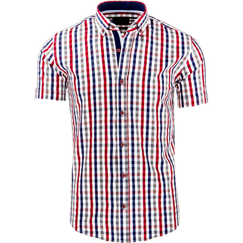 Coolbuddy Pánská košile s krátkým rukávem kostkovaného vzoru Vond 8366