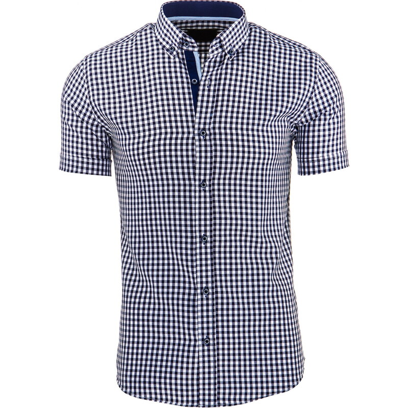 Coolbuddy Košile s krátkým rukávem modře károvaná Klark 8375