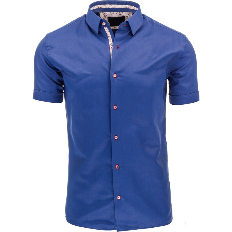 Coolbuddy Košile s krátkým rukávem modré barvy slim-fit Vamp 8417