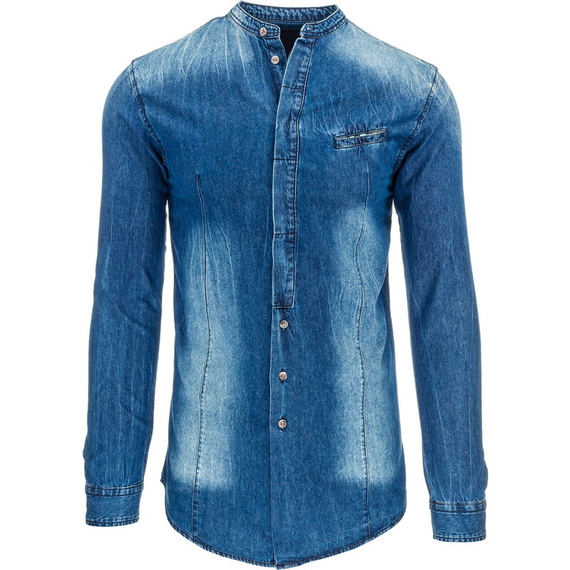 Coolbuddy Pánská džínová košile s dlouhým rukávem Rita 8424