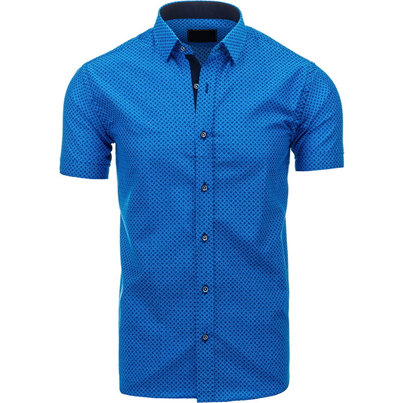 Coolbuddy Pánská modrá vzorovaná košile Dady 8526