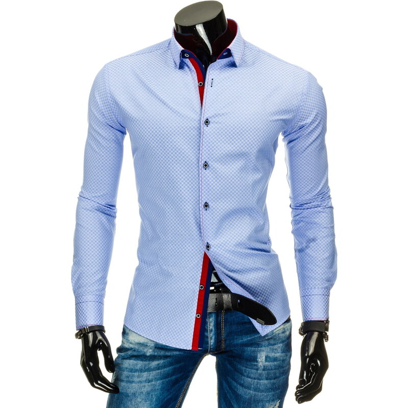 Coolbuddy Elegantní světle modrá pánská košile Leny 8565