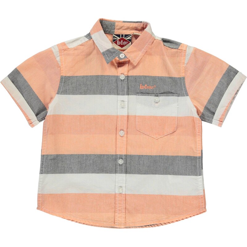 Lee Cooper Stripe Shirt Infant Boys Orange Multi